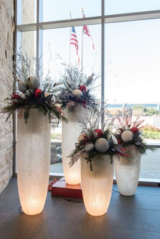 Christmas interior design holiday decor custom office corporate restaurant