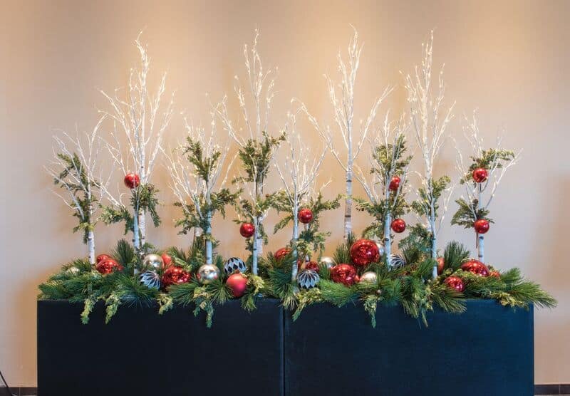 Christmas interior design holiday decor custom office corporate restaurant