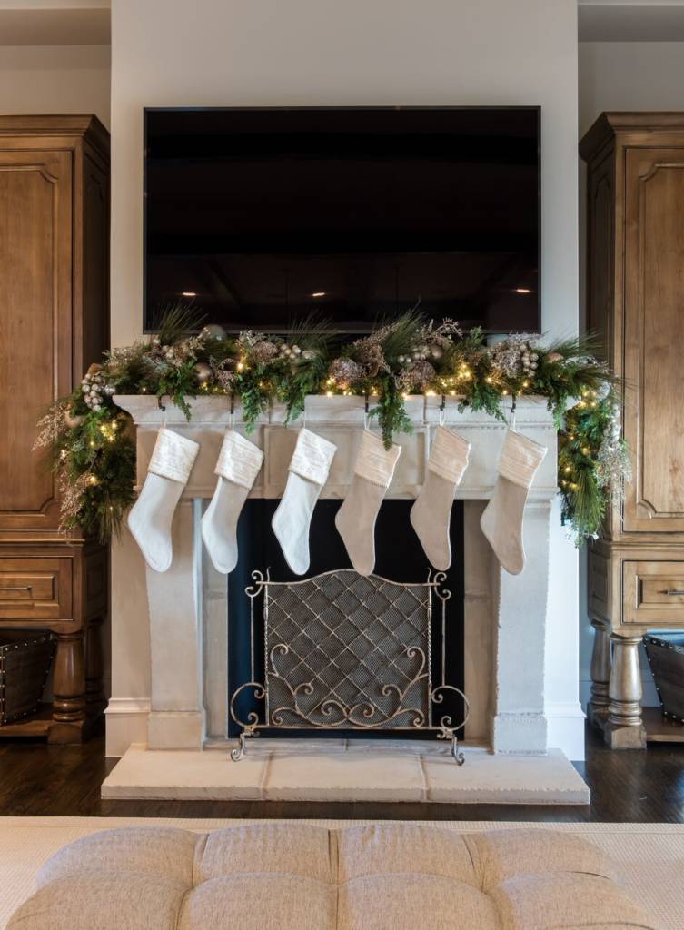white flocked christmas tree interior design dallas